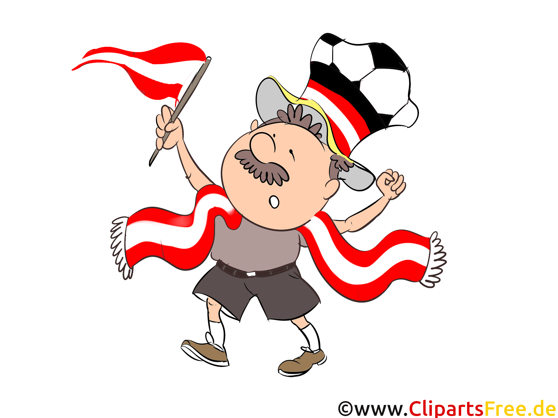 Österreichischer Sportfan Bild Fussball zu EM und WM