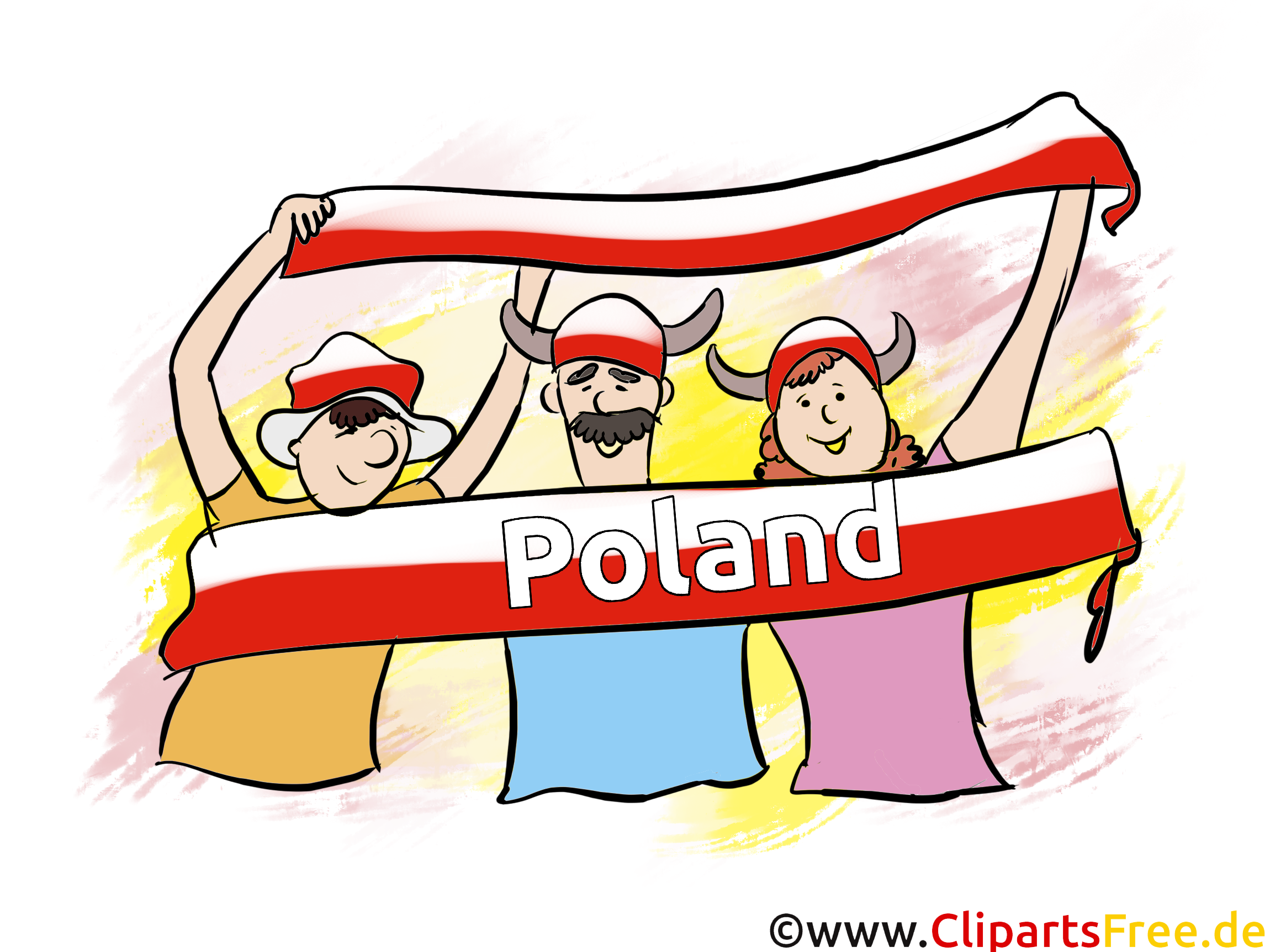 Polnische  Fussballfans Fussball EM und WM Bilder
