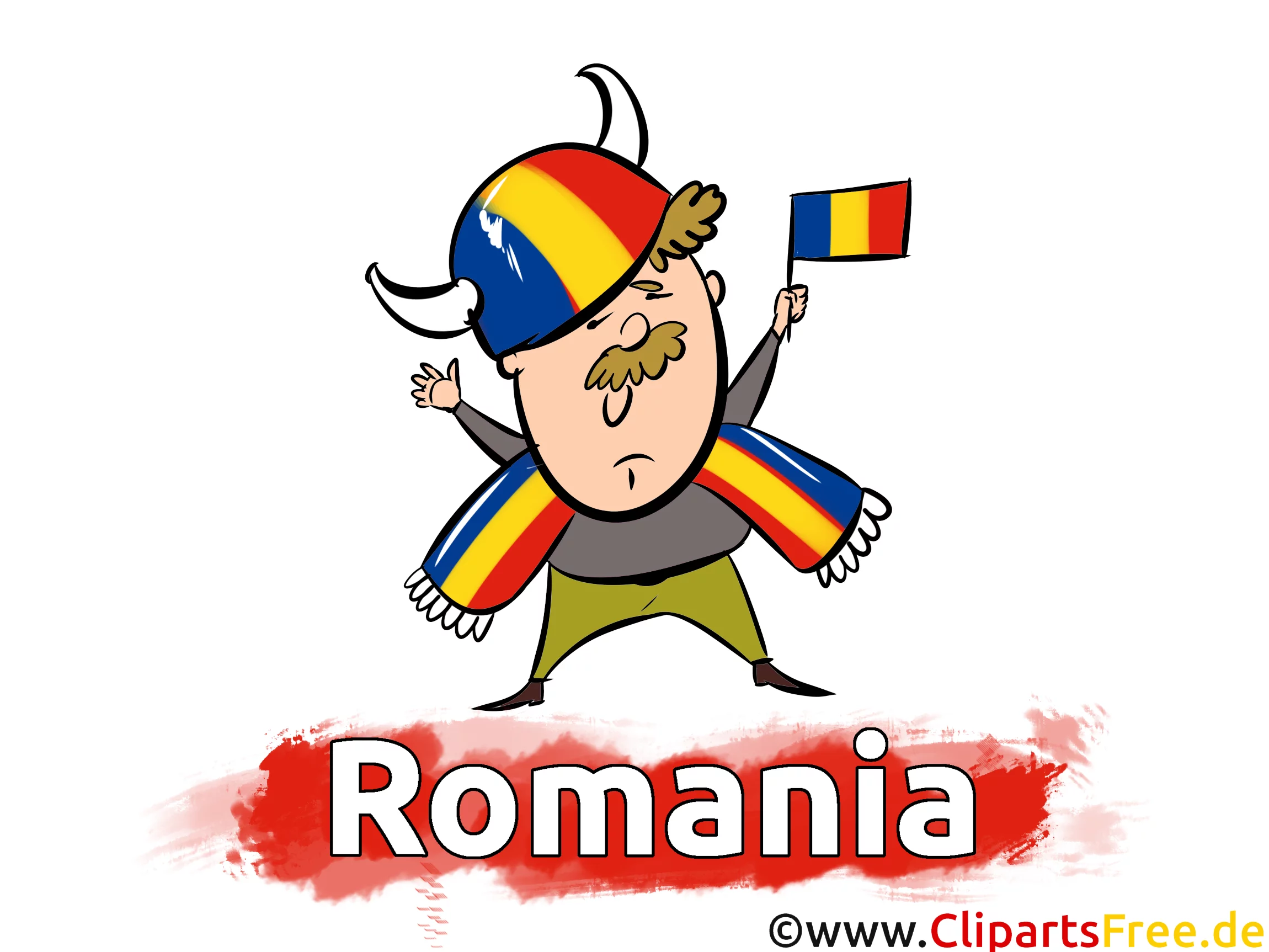 Cartoon Illustration Fussball Rumänien