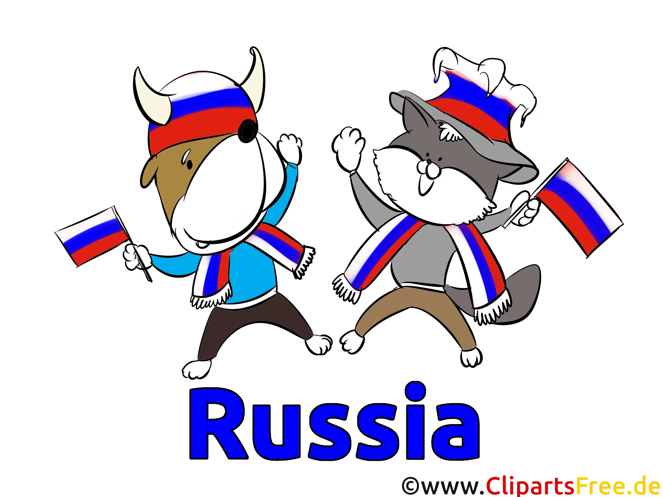 Russische Sportfans Clipart-Bilder kostenlos