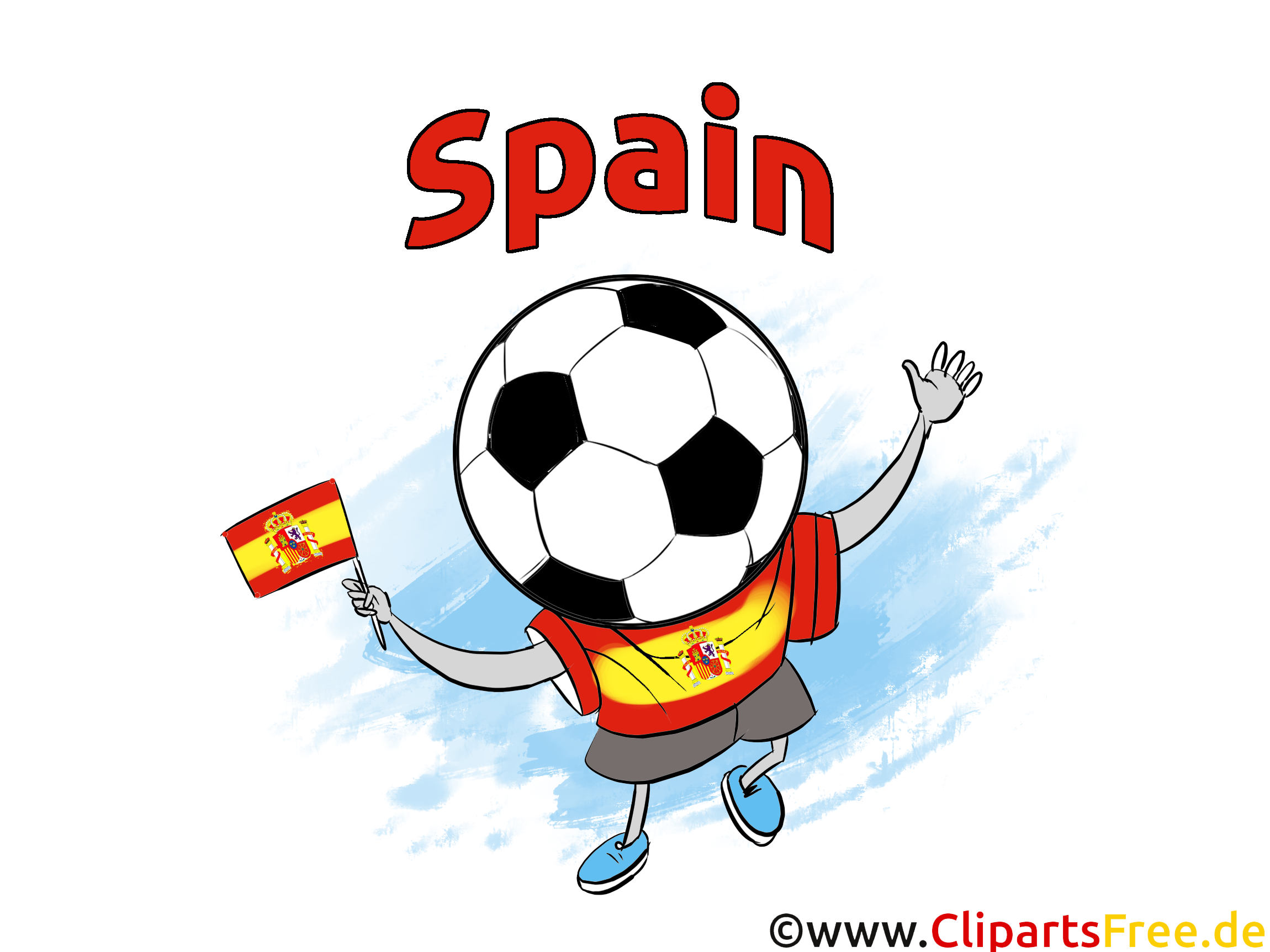 Spanien Fussball Clipart-Bild kostenlos