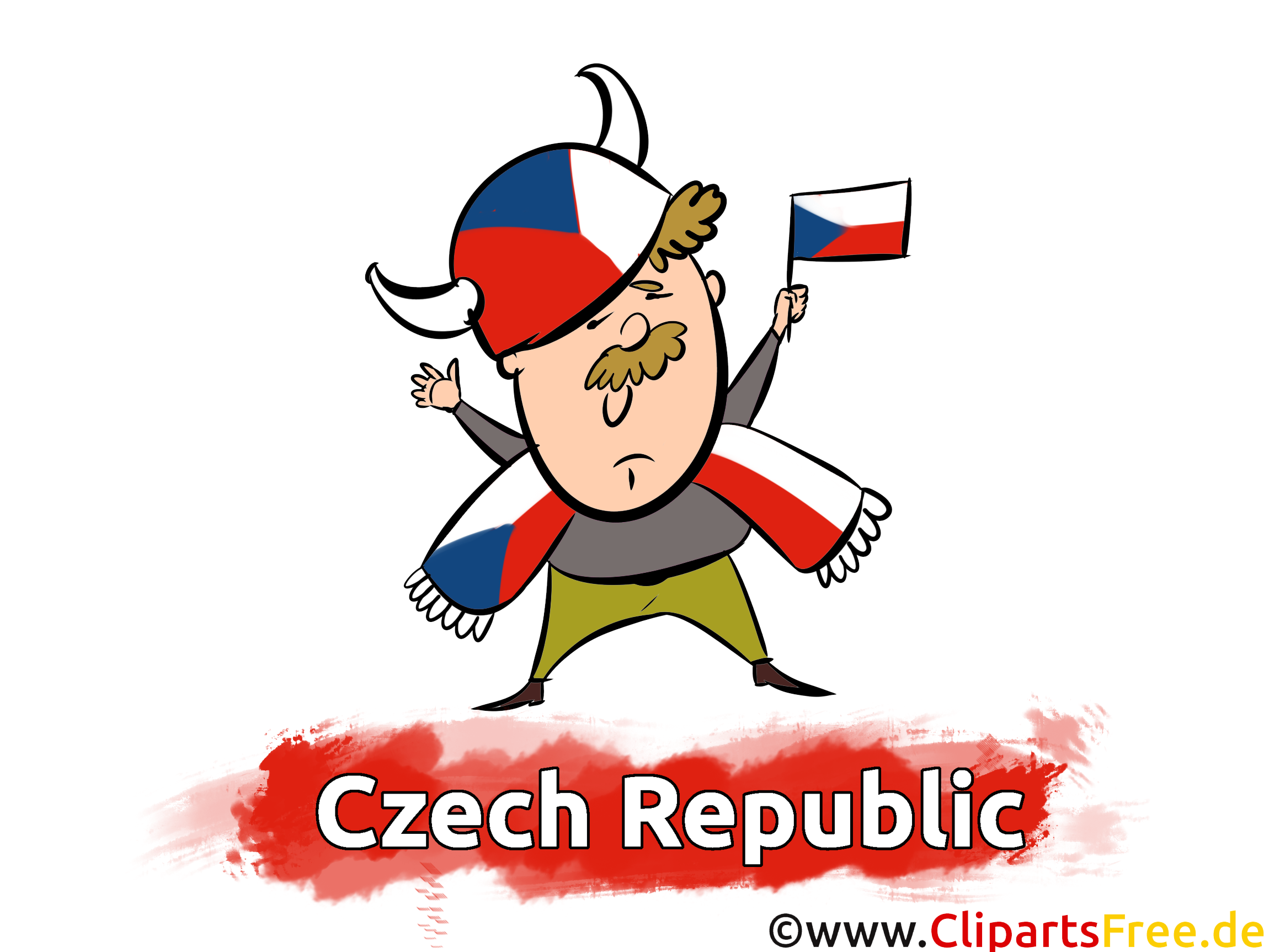 Cartoon Illustration Fussball Tschechien