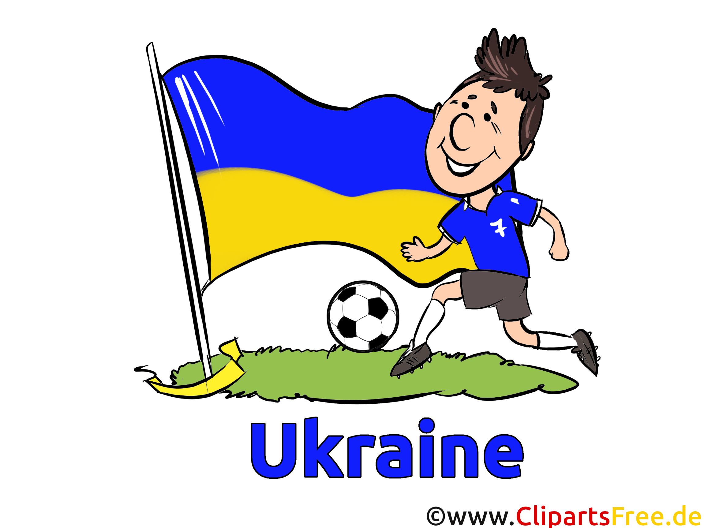 Fussballspieler Ukraine Grafik, Bild zu EM und WM