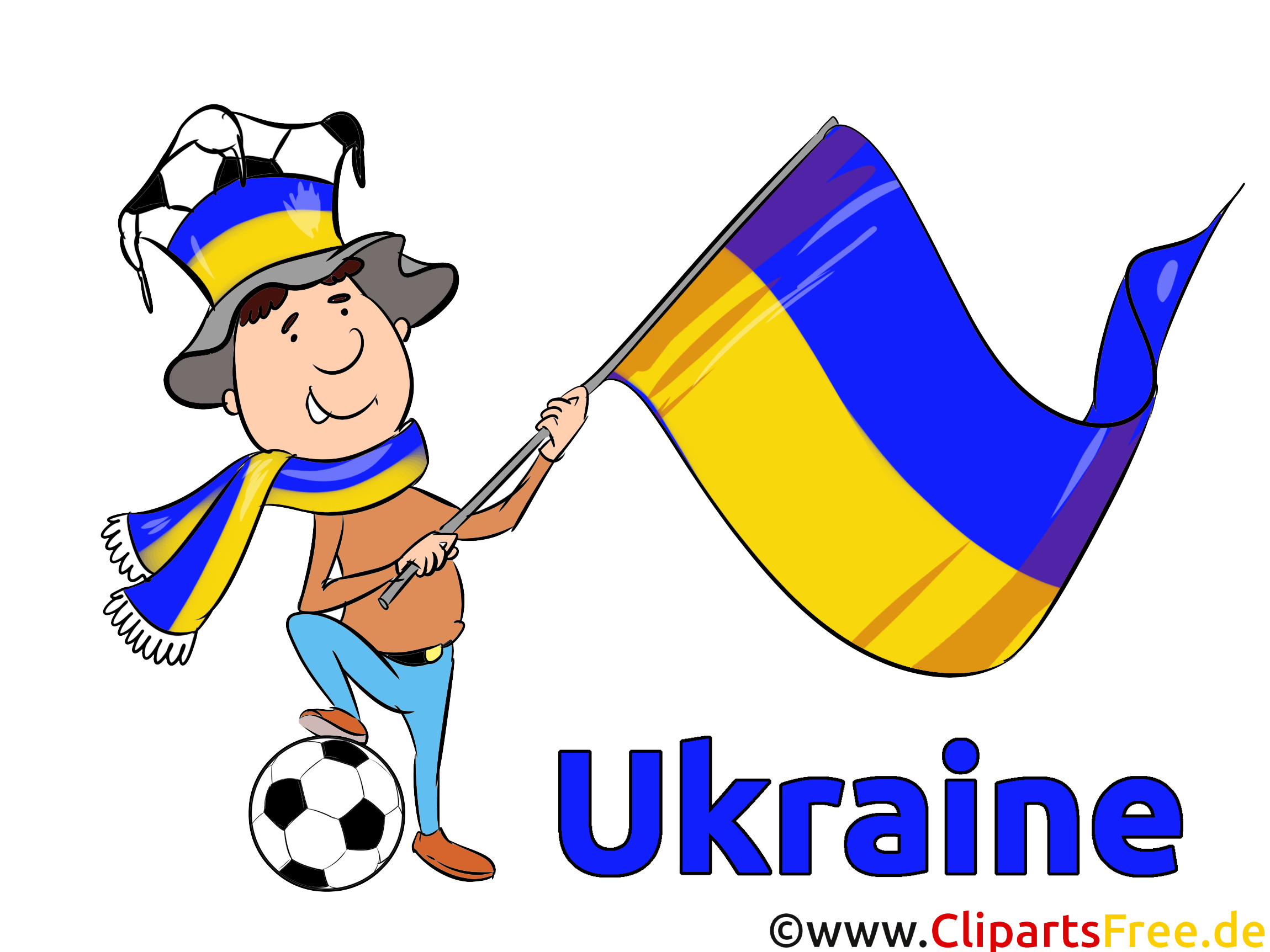 Ukraine Fussball Fan Bild zu EM und WM