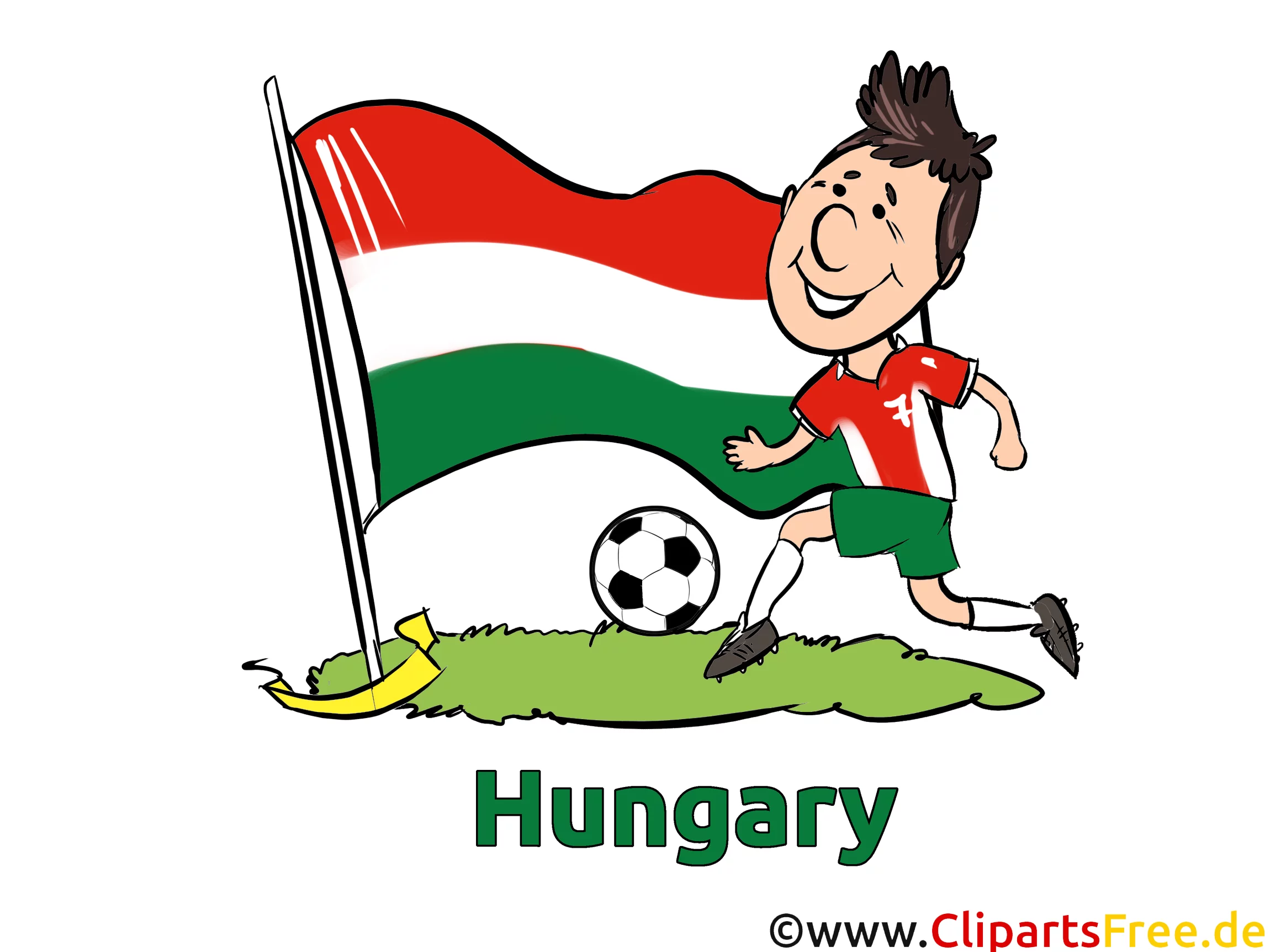 Ungarn Fussballspieler Cliparts zu Fussball EM und WM