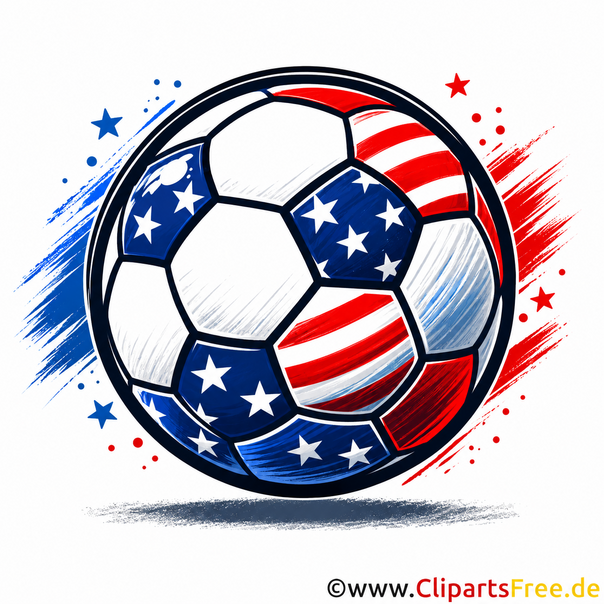 Ball mit USA-Motiven Fussball-Clipart kostenlos