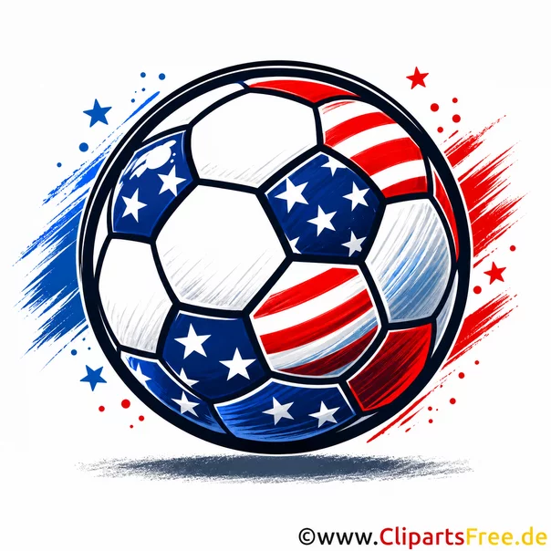 Ball mit USA-Motiven Fussball-Clipart kostenlos