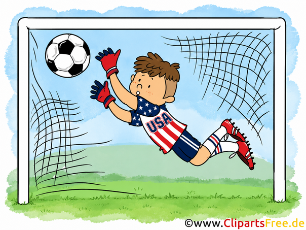 Cartoon USA-Fussball-Torwart