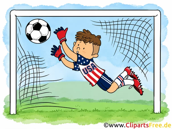Cartoon USA-Fussball-Torwart