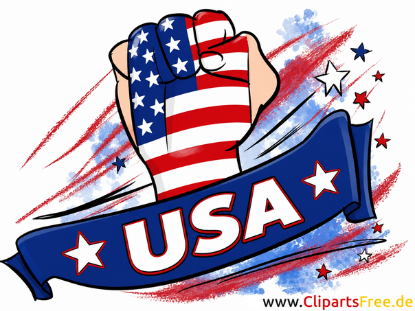 Faust mit USA-Flagge Clipart gratis