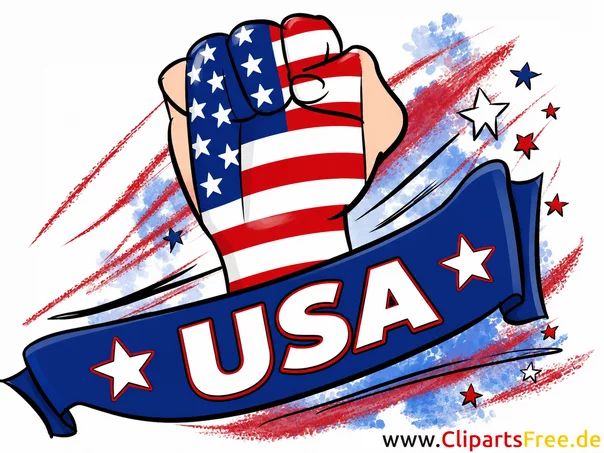 Faust mit USA-Flagge Clipart gratis