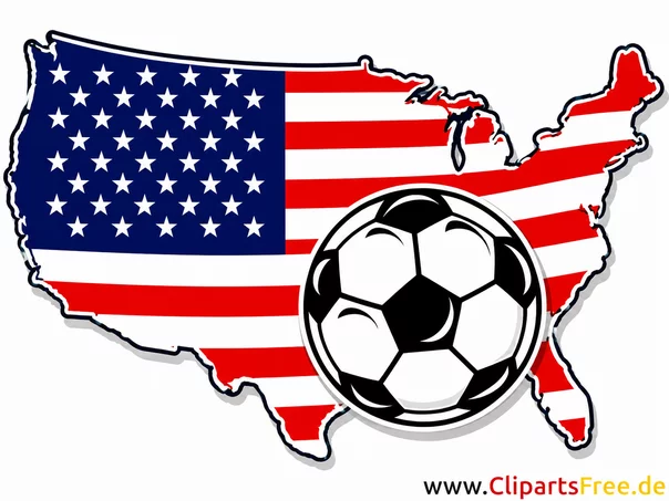 USA-Karte mit Fussball Clip Art free