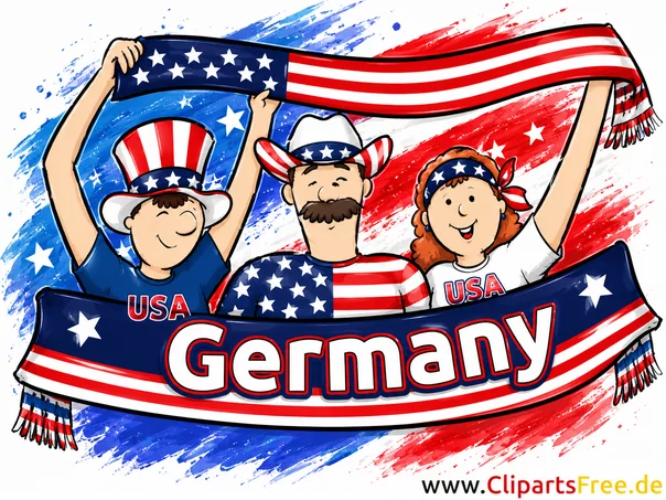 USA Sportfans im Stadion - Fussball Clip Art