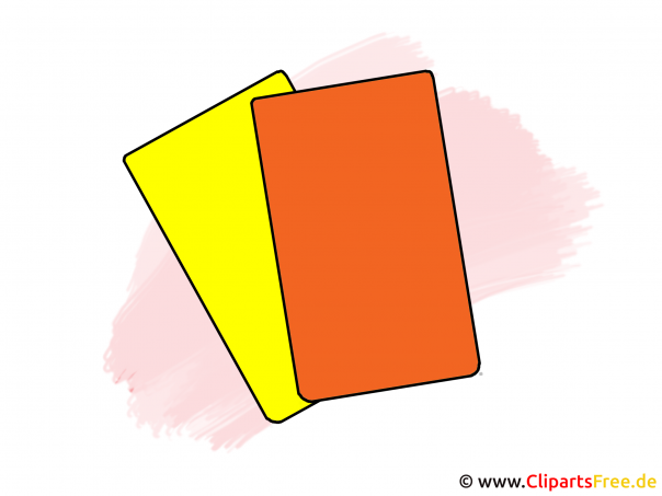 Gelbe und rote Karten Fusball Clipart, Bild, Illustration, Grafik Gelbe und rote Karten Fusball Clipart, Bild, Illustration, Grafik