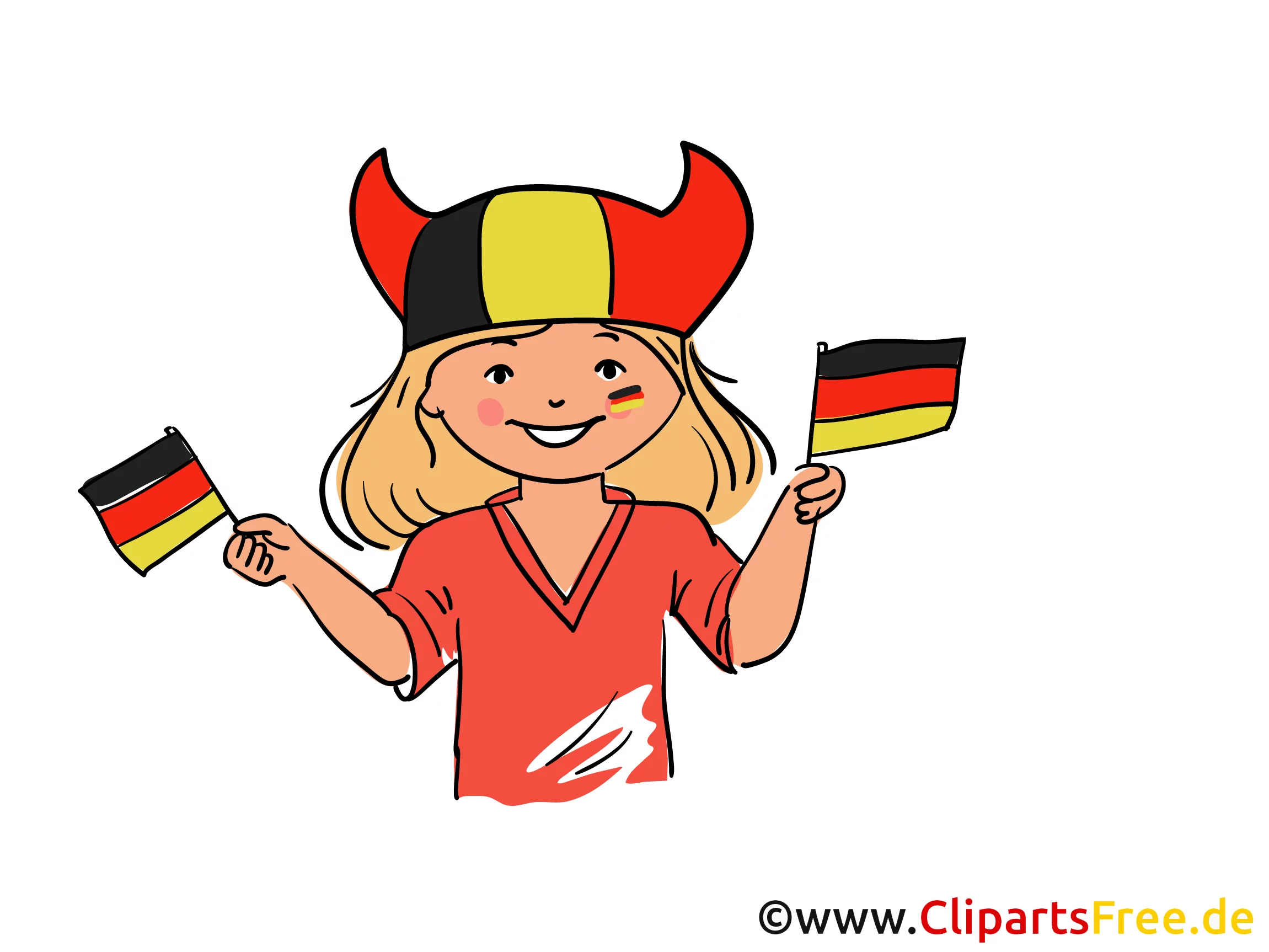 Girl Germany sport fan clip art free