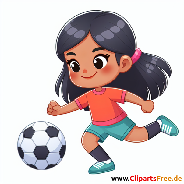Ein Mädchen spielt Fussball Clipart - Bilder zum Thema Fußball
