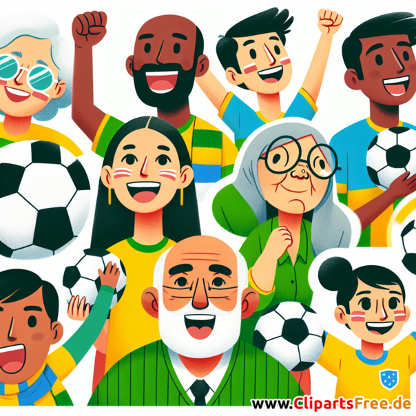 Fußballfans Clipart - Bilder zum Thema Fußball