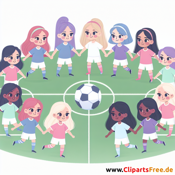 Fußballspiel für Mädchen Clipart - Bilder zum Thema Fußball