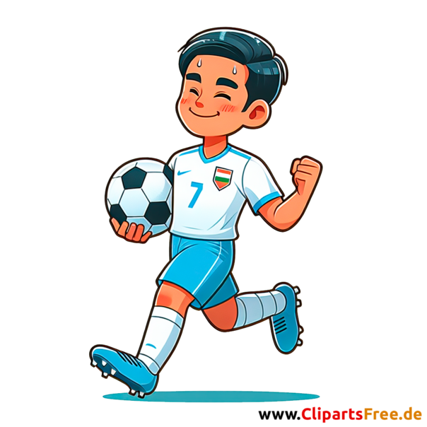 Fußballspieler freut sich Clipart - Bilder zum Thema Fußball