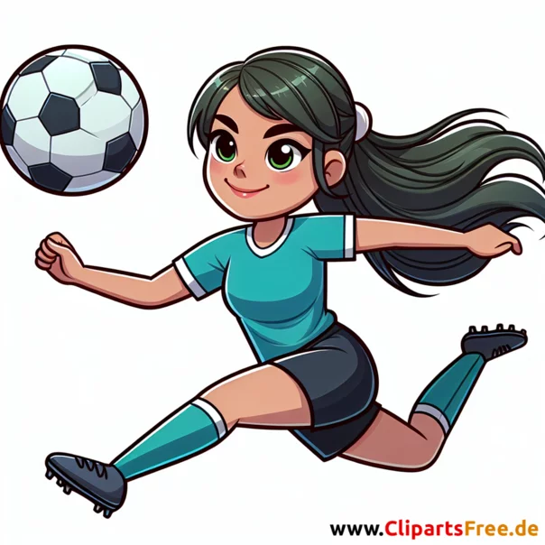 Fußballspieler schießt den Ball mit dem Kopf Clipart - Bilder zum Thema Fußball