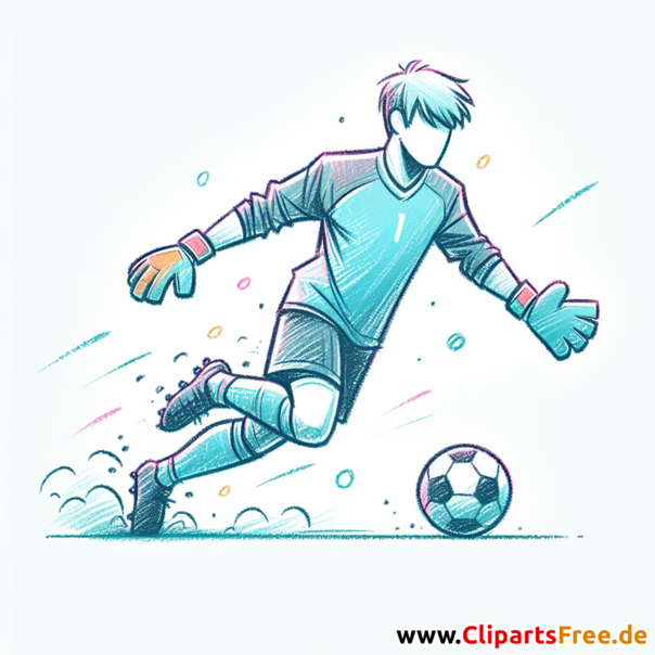 Fußballtorwart im Cartoonstyle Clipart - Bilder zum Thema Fußball