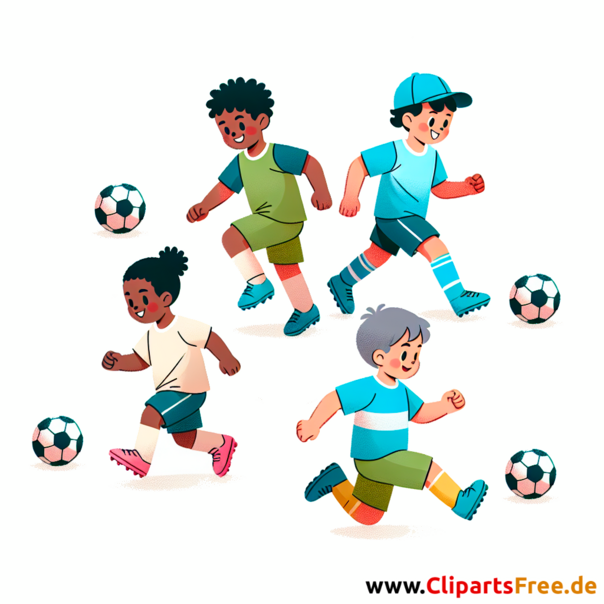 Fußballtraining für Kinder Clipart - Bilder zum Thema Fußball