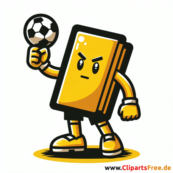 Gelbe Karte im Fußball Clipart - Bilder zum Thema Fußball