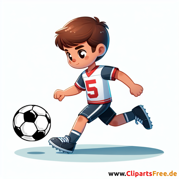 Junge im Fußballtraining Clipart - Bilder zum Thema Kinderfußball
