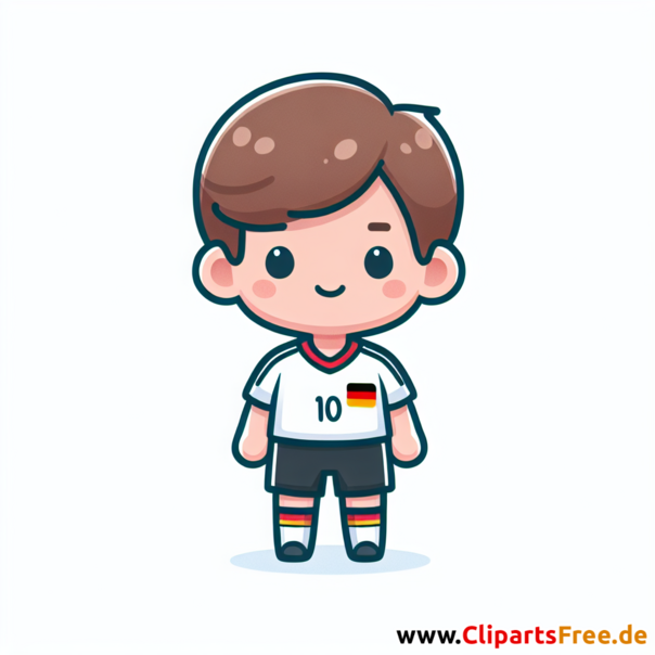 Junge im Fussballtrikot der Deutschen Mannschaft Clipart - Bilder zum Thema Fußball
