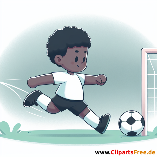 Junge schießt Eckball Clipart - Bilder zum Thema Fußball
