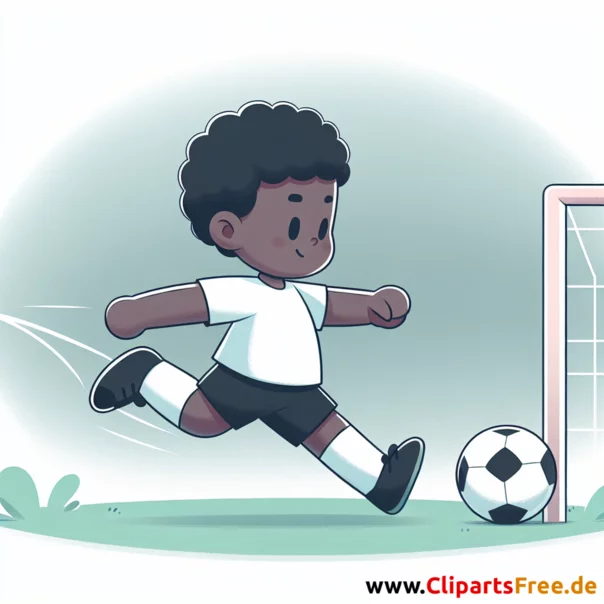 Junge schießt Eckball Clipart - Bilder zum Thema Fußball