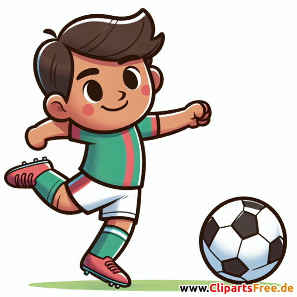 Junge schießt Eckball im Fußball Clipart - Bilder zum Thema Fußball