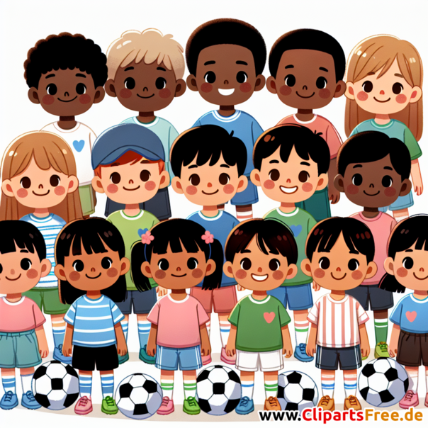 Kinderfußballmannschaft Clip Art - Bilder zum Thema Fußball