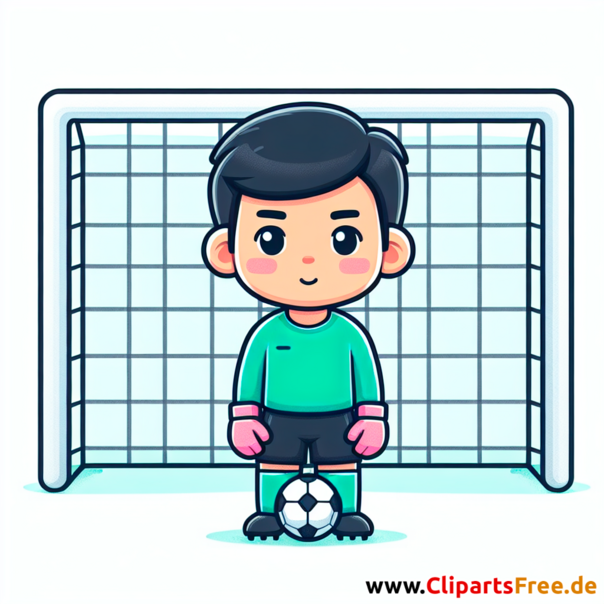 Kindertorwart steht im Tor Clipart - Bilder zum Thema Fußball