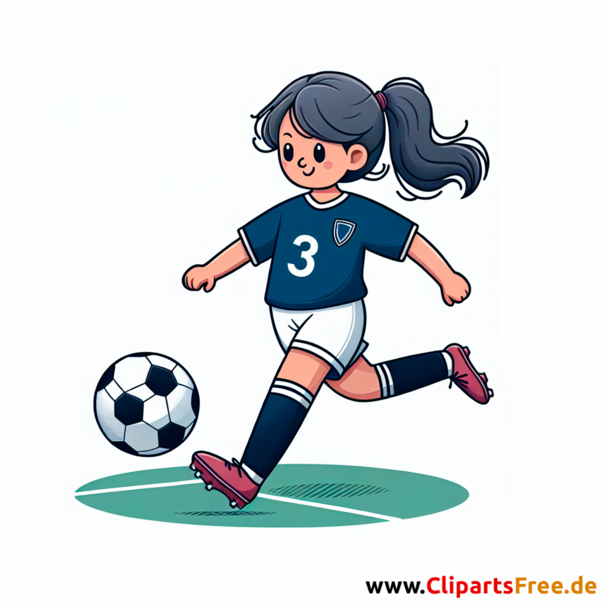Mädchen im Trikot als Torjäger Clipart - Bilder zum Thema Fußball