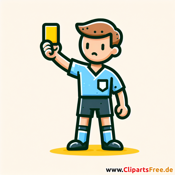 Schiedsrichter zeigt gelbe Karte Clipart - Bilder zum Thema Fußball