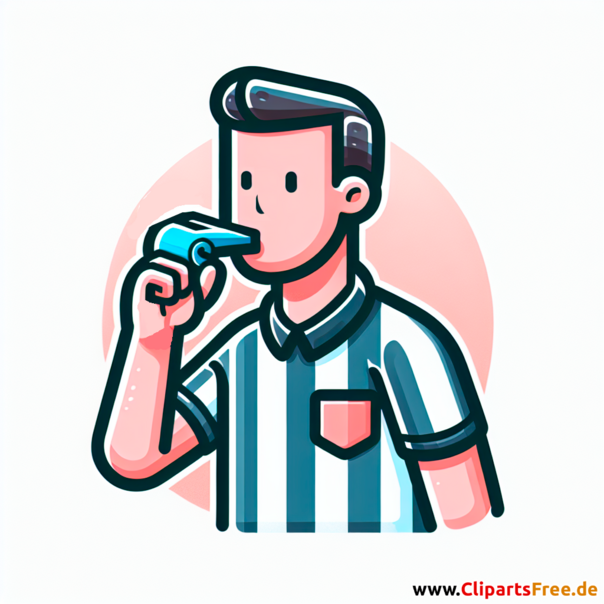 Schiri pfeift Clipart - Bilder zum Thema Fußball