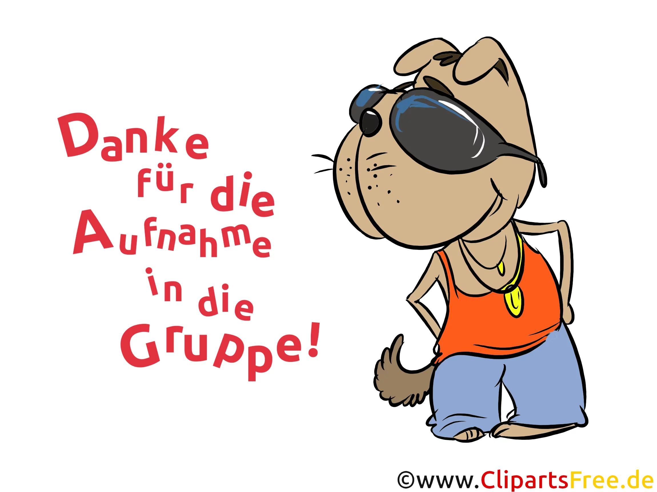 Danke für die Aufnahme in die Gruppe Cartoon-Bilder