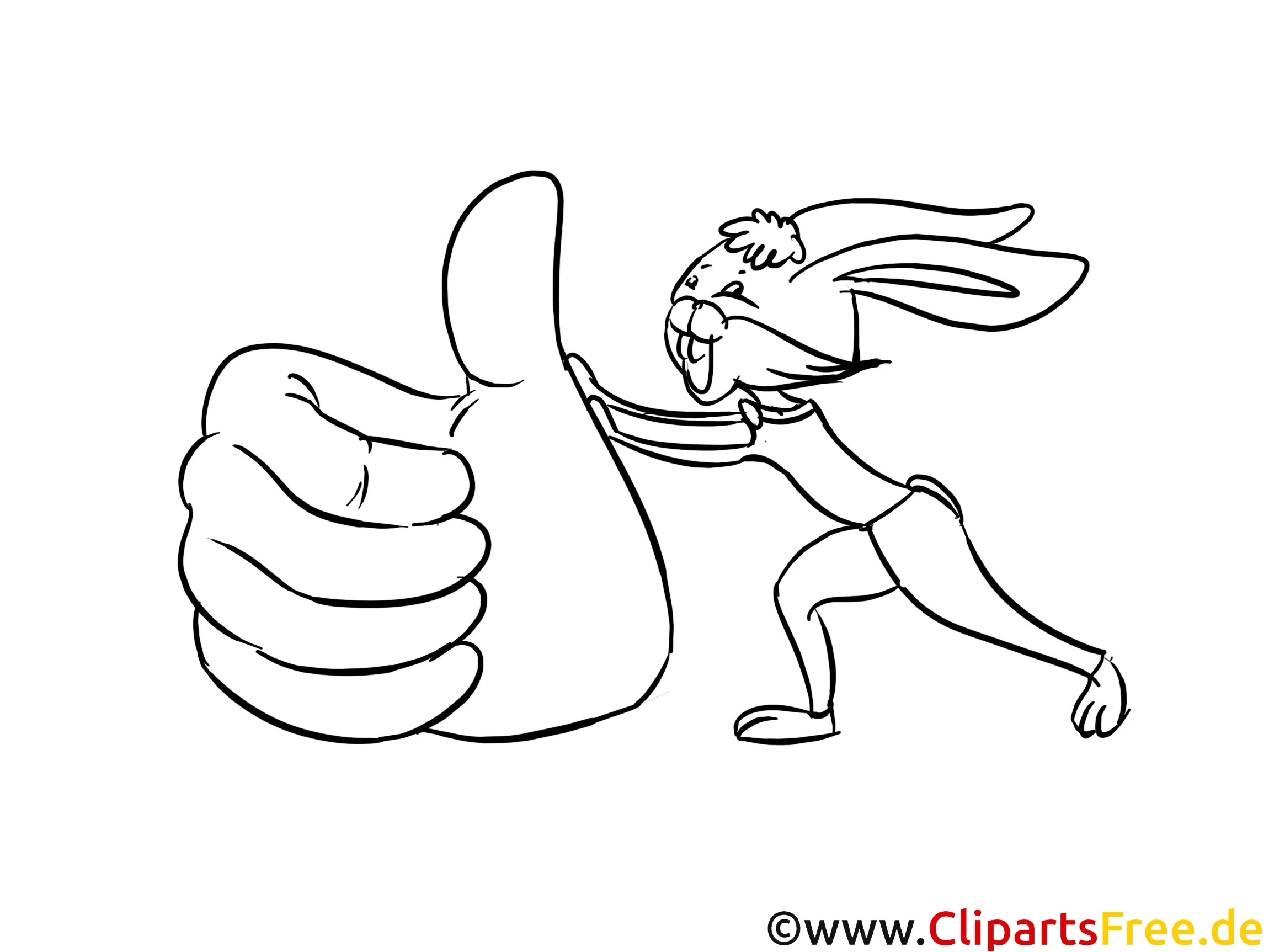 Cfree Clip Art  Kaninchen mit Daumen Hoch
