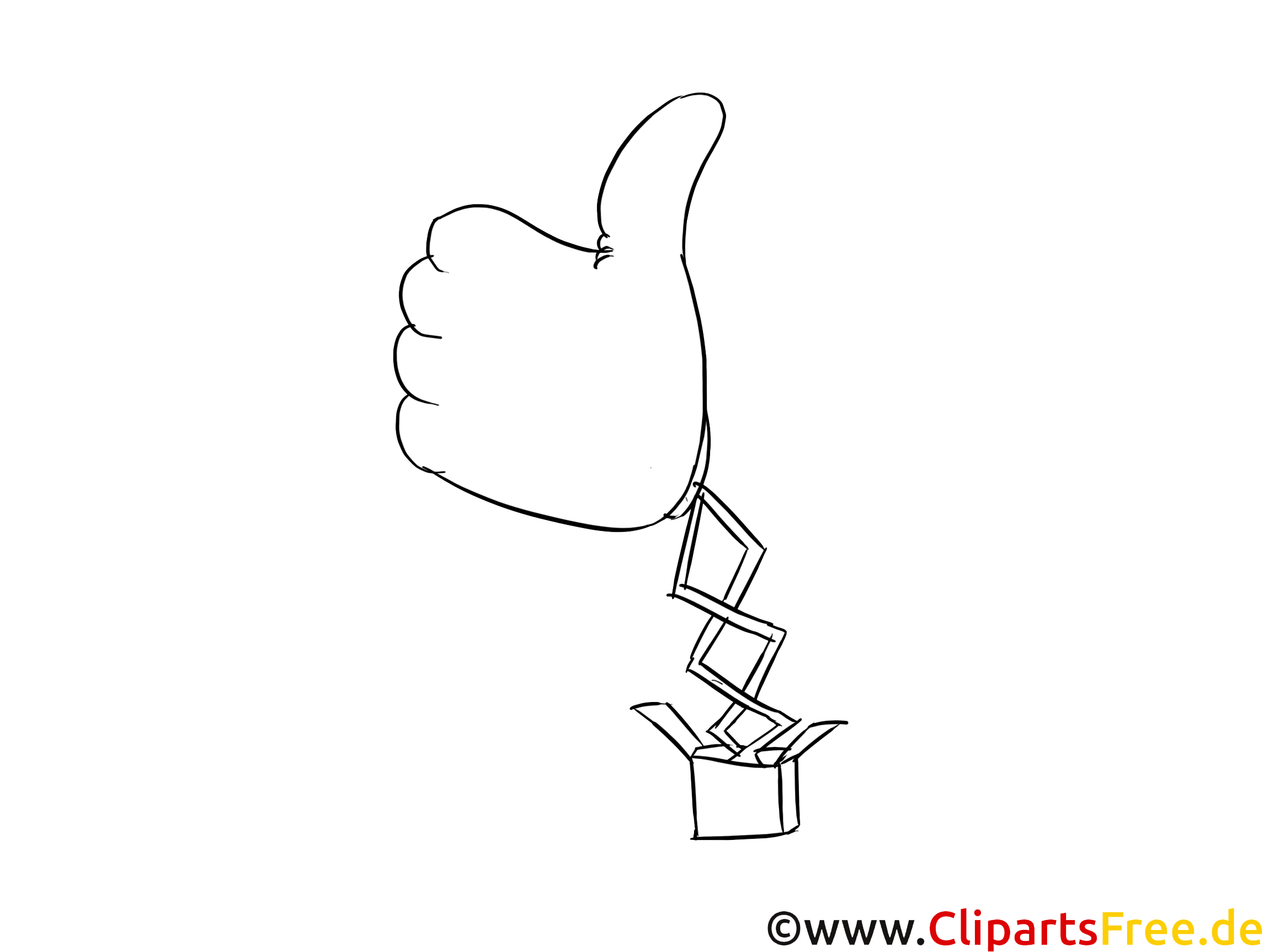 Schwarz-weiss Clipart Daumen nach Oben