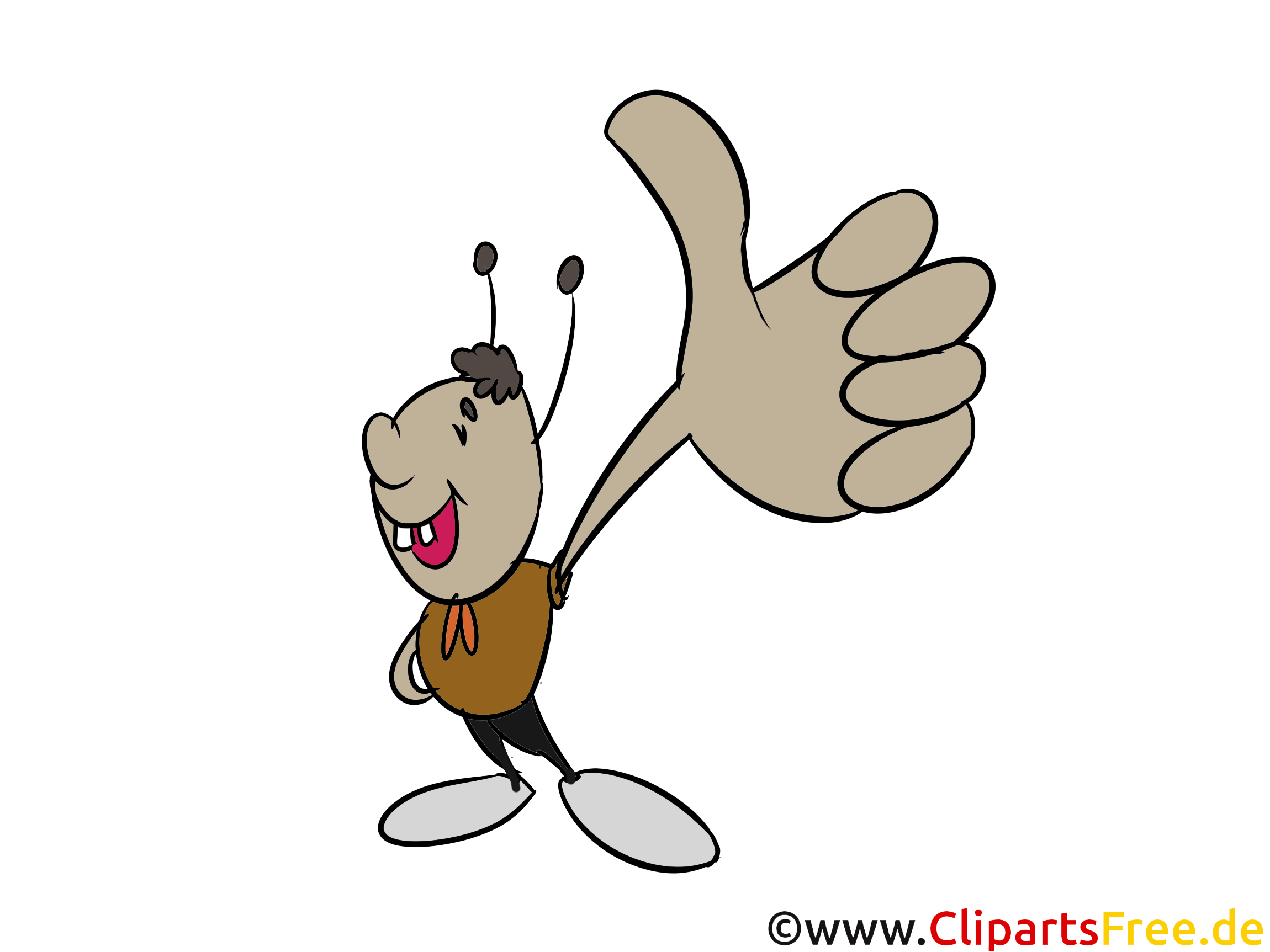 Glimlach en duim omhoog clipart