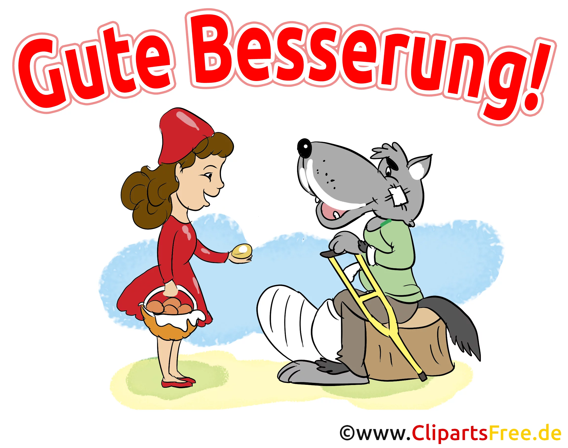 Gute Besserung Grusskarte, BG Bild, Clipart gratis