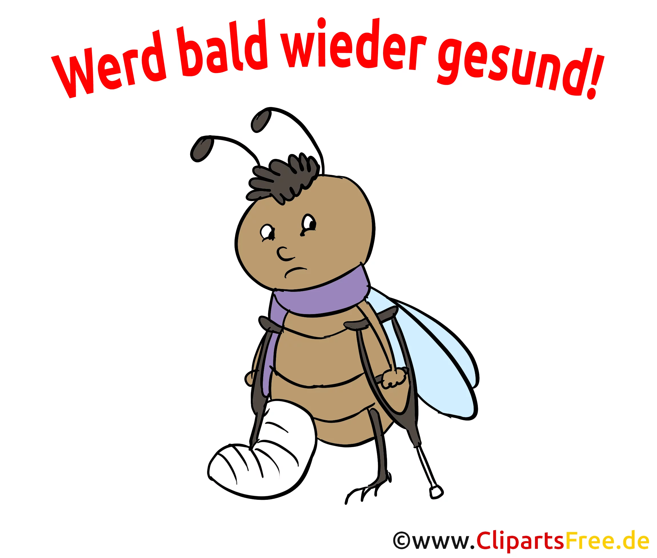 Gute Genesung Karte, Clipart, Cartoon, Illustration