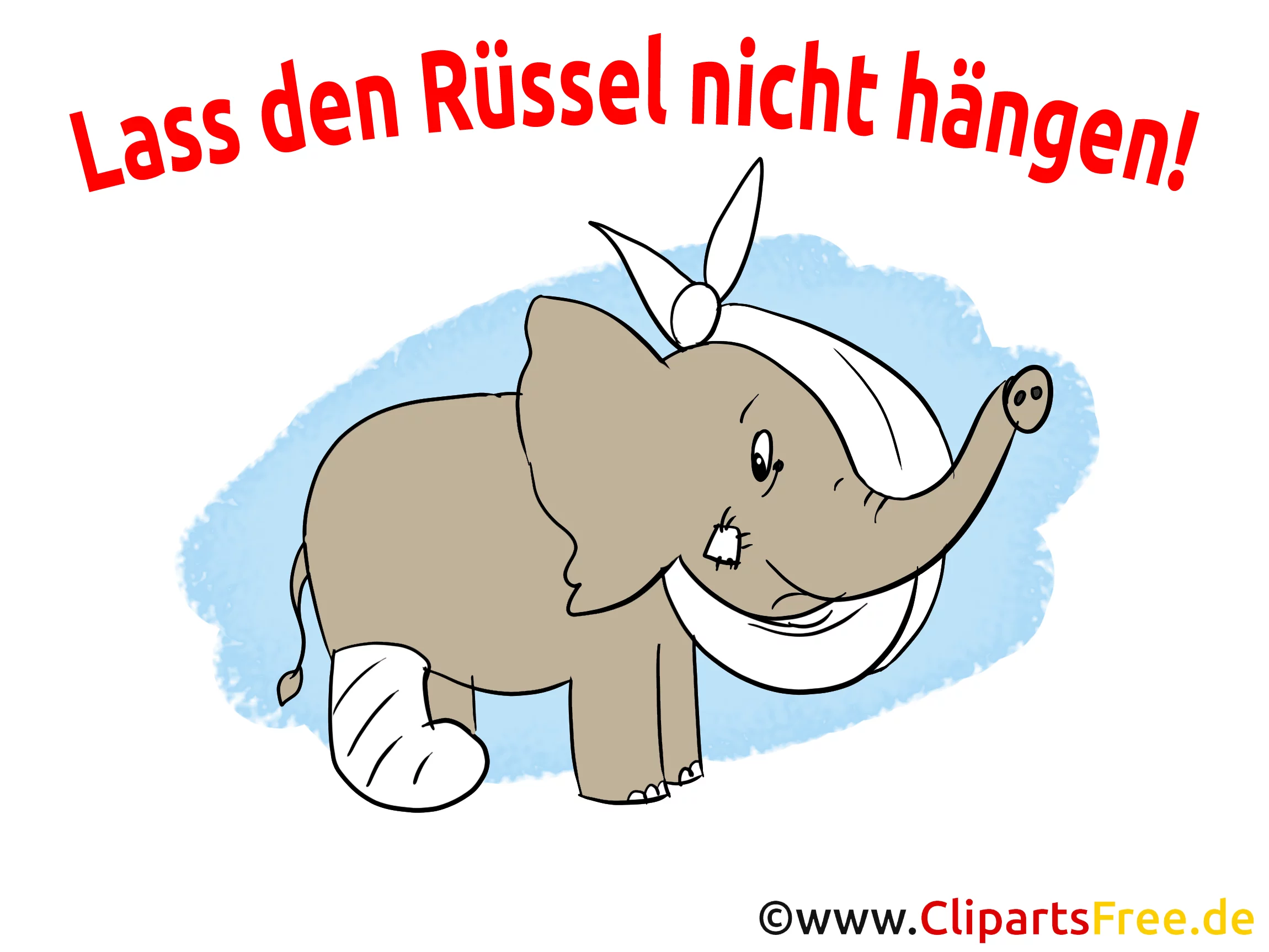 Lass den Rüssel nicht hängen - Genesungswünsche Grußkarte