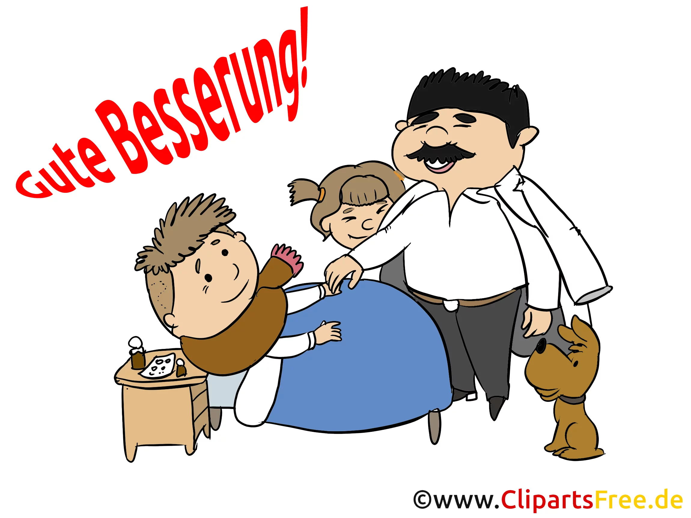 Patient im Krankenhaus Clipart, Illustration, Cartoon