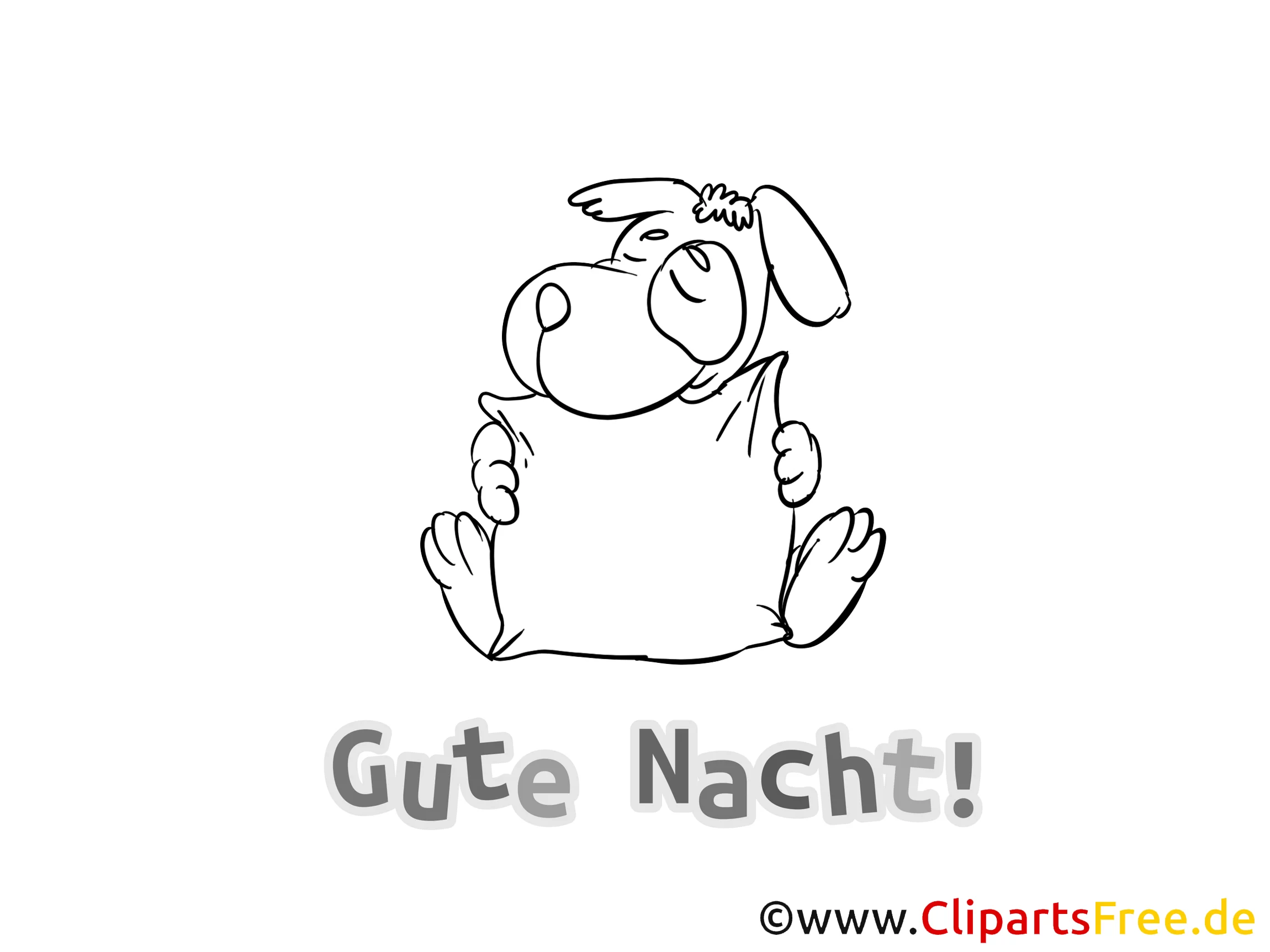 Gute Nacht Cartoon zum Download und Ausmalen