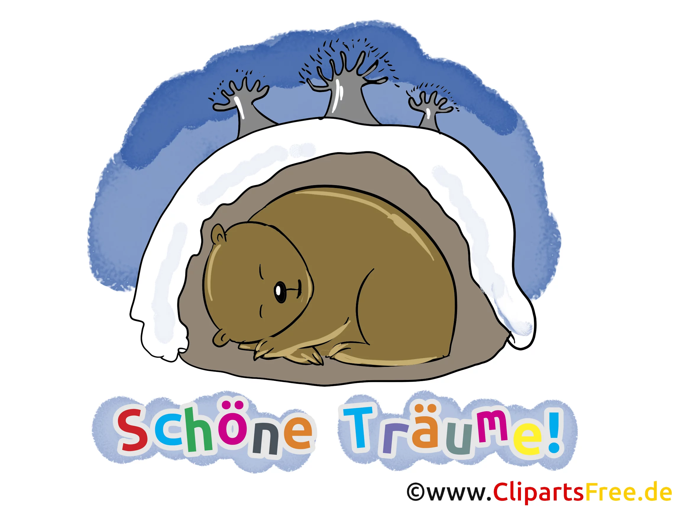 Gute Nacht Gruss-Karte, GB Bild, Cartoon, Grafik gratis