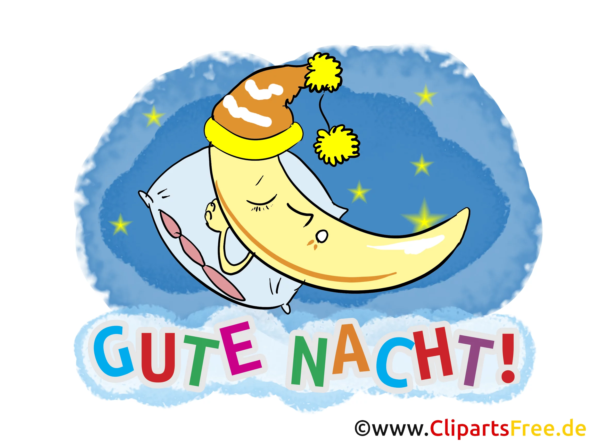 Gute Nacht Gruss, Clipart, Karte, GB Bild