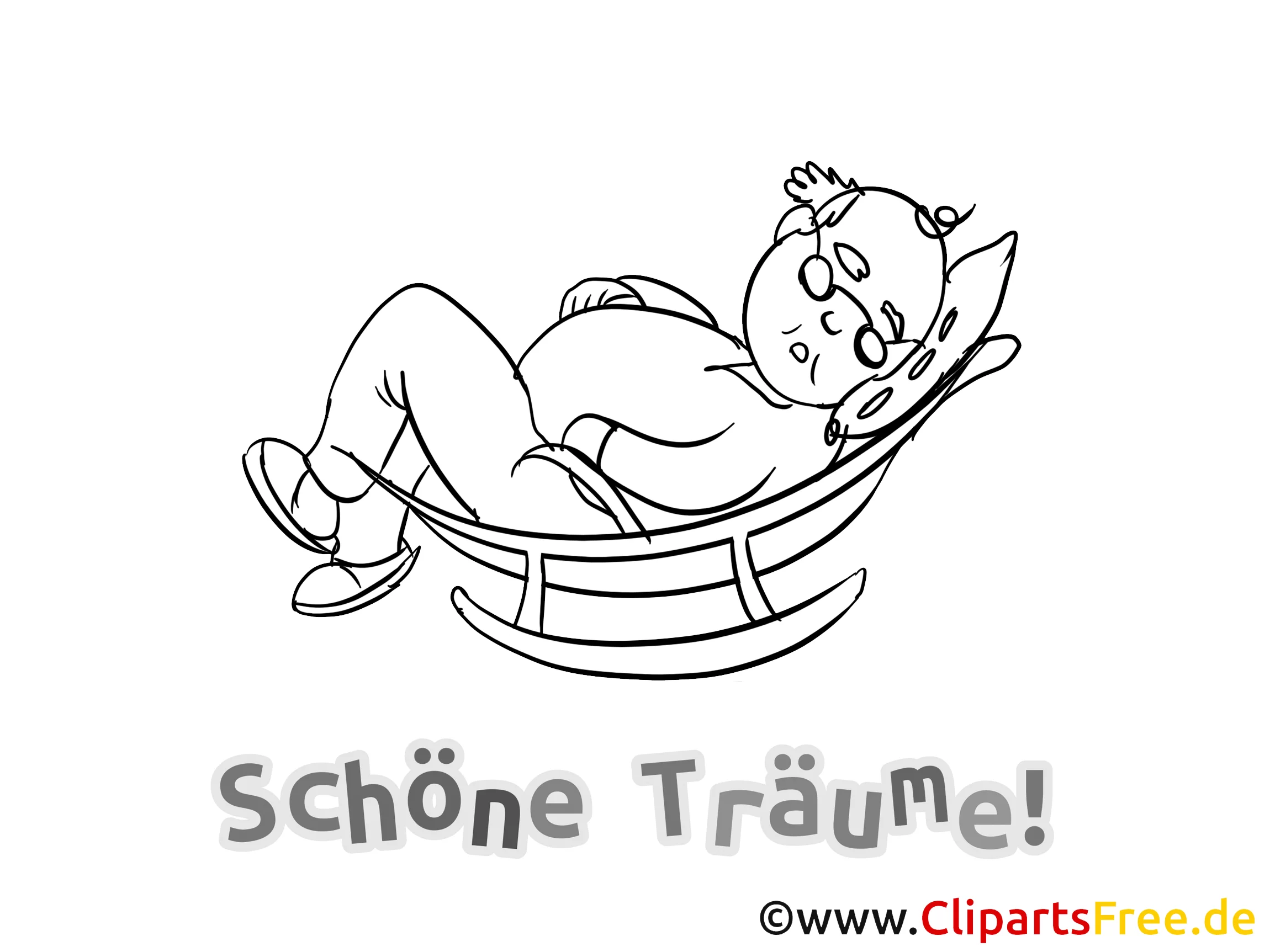 Gute Nacht Karte zum Ausdrucken und Ausmalen