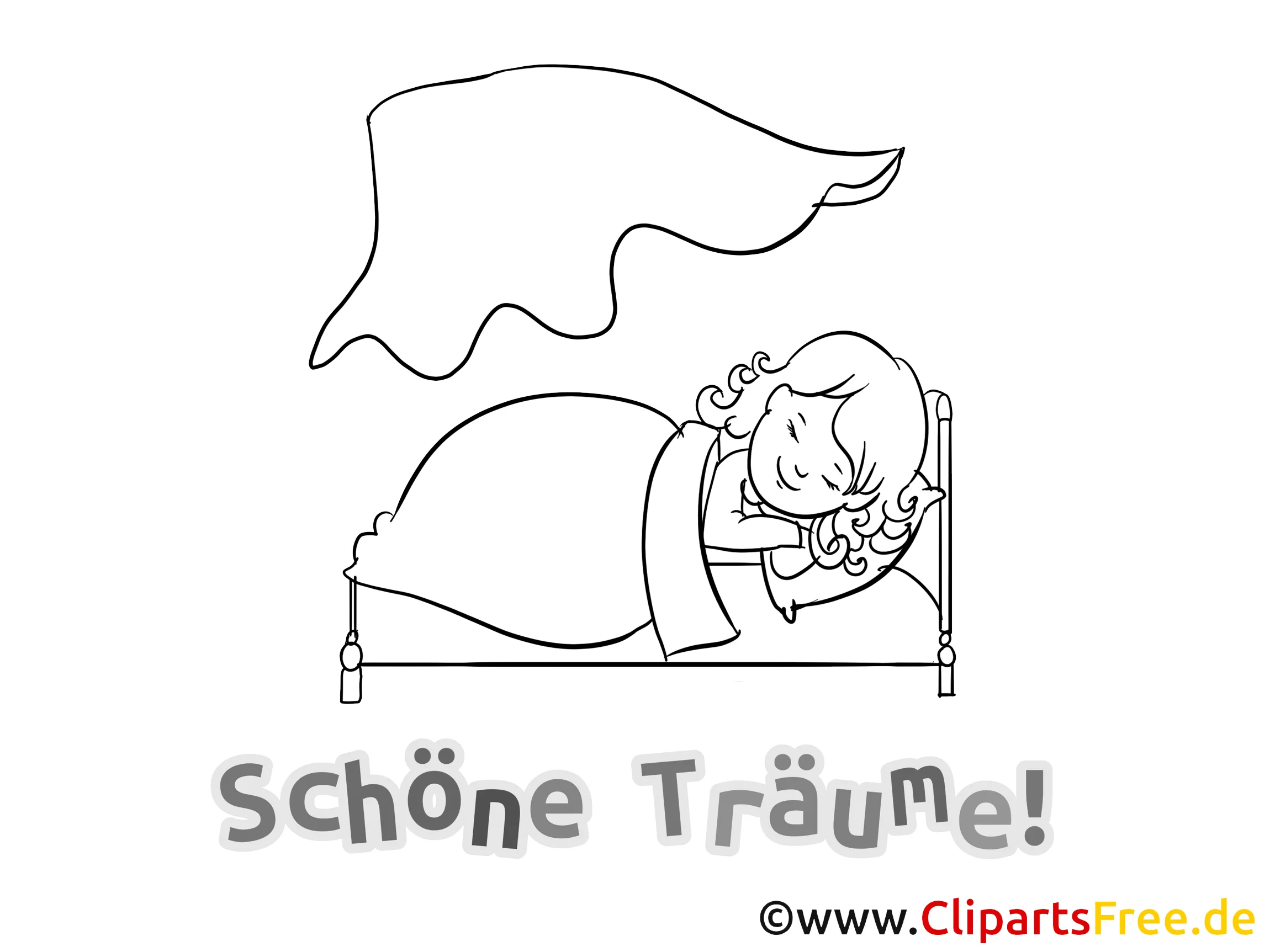 Gute Träume Bild zum Download und Ausmalen